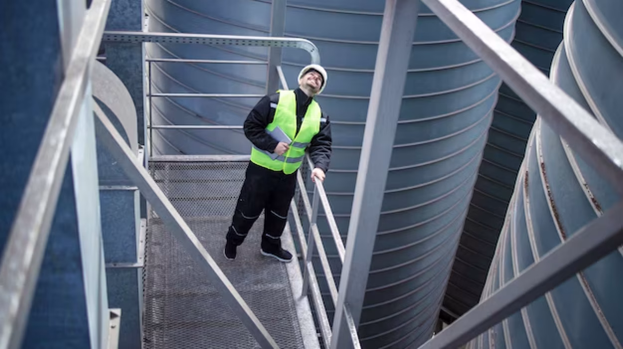 Water tank cleaning service inspection